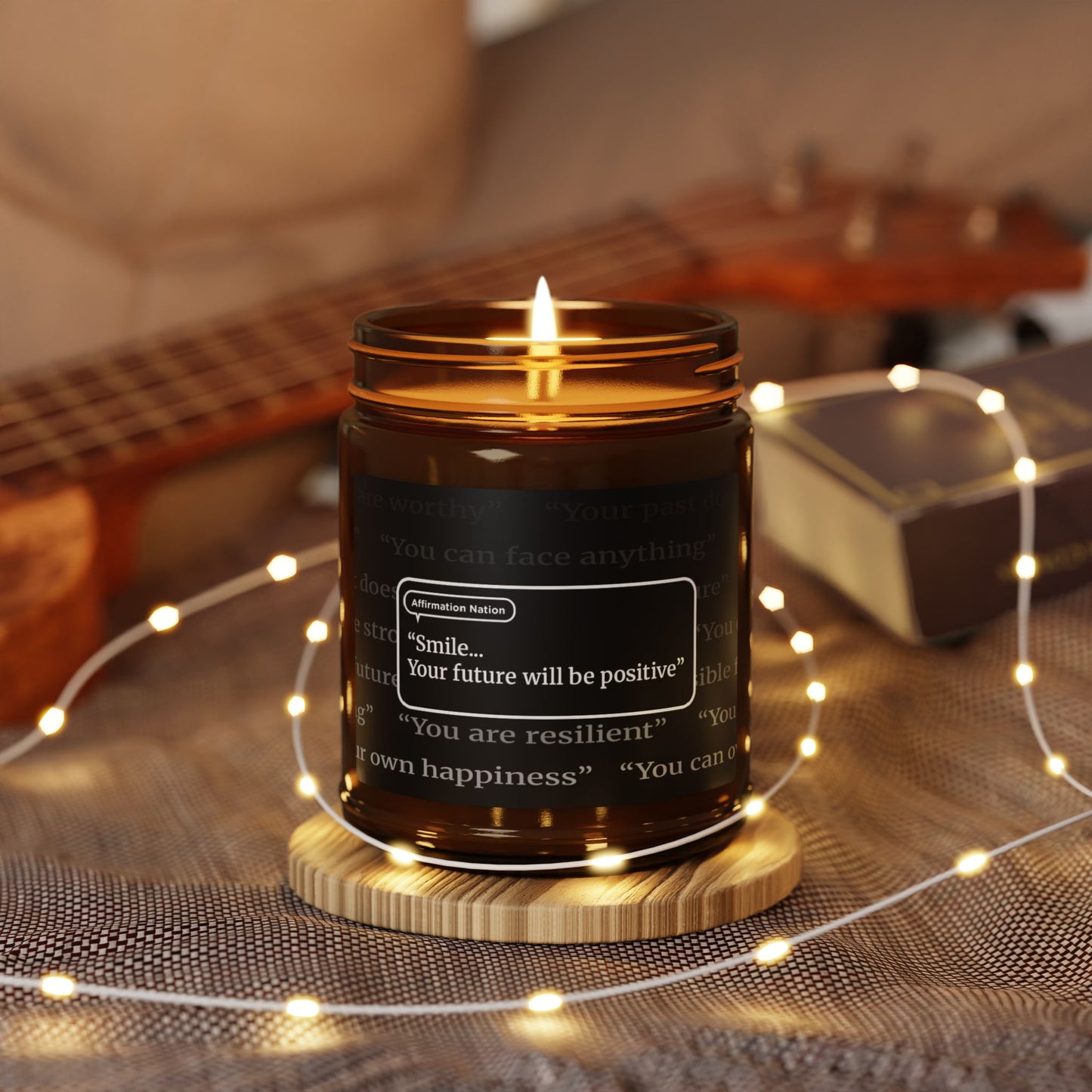 Motivational Scented Soy Candle - "Your future will be positive", Relaxing Gift, Wellness, Home Decor, Self-Care, Inspirational Quote Candle