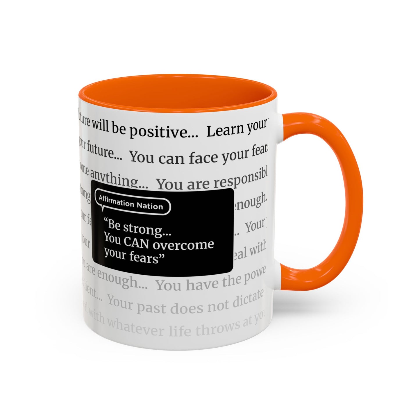 Inspirational Coffee Mug. "You can overcome your fears". Affirmation Cup, Office Mug, Gift for Encouragement