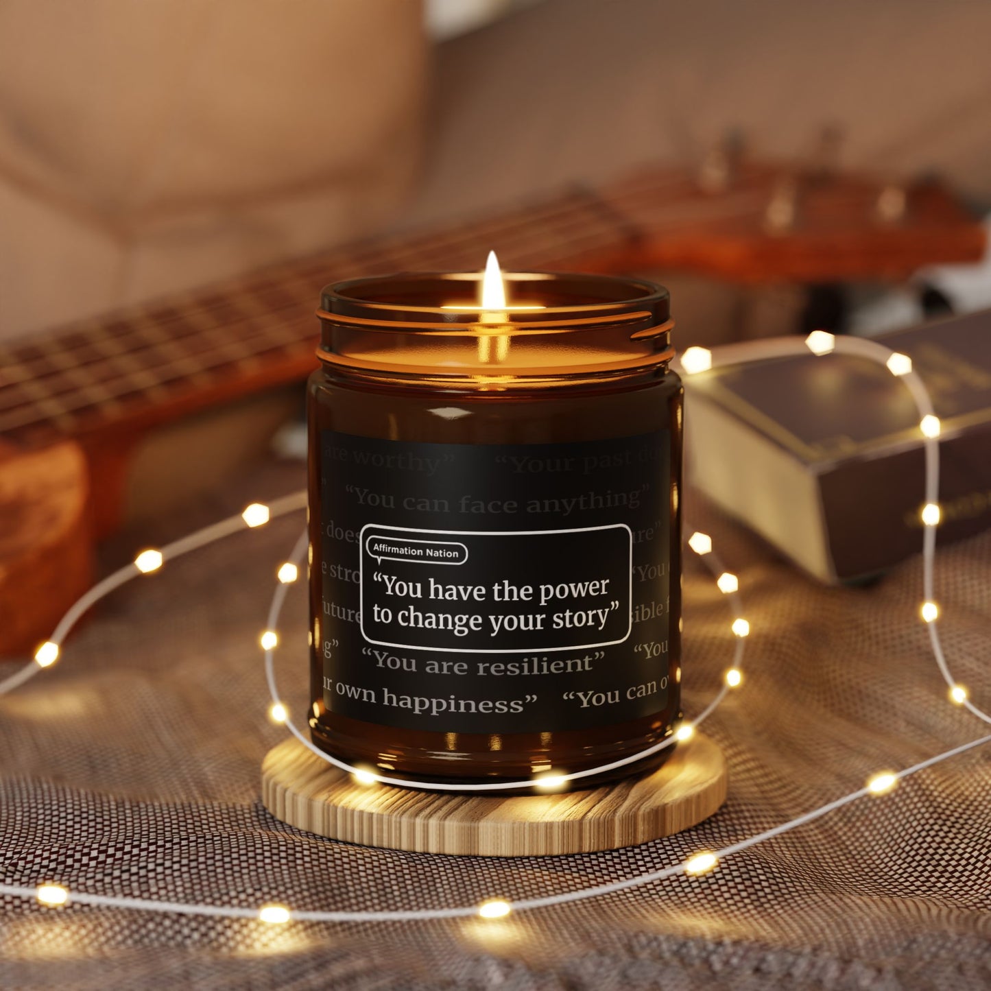 Motivational Scented Soy Candle - "You have the power to change your story", Relaxing Gift, Wellness, Home Decor, Self-Care, Inspirational Quote Candle