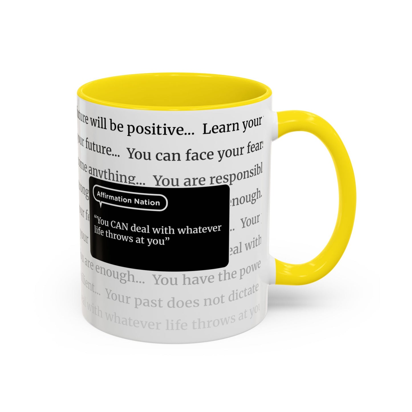 Inspirational Coffee Mug. "You can deal with whatever life throws at you" Affirmation Cup, Office Mug, Gift for Encouragement