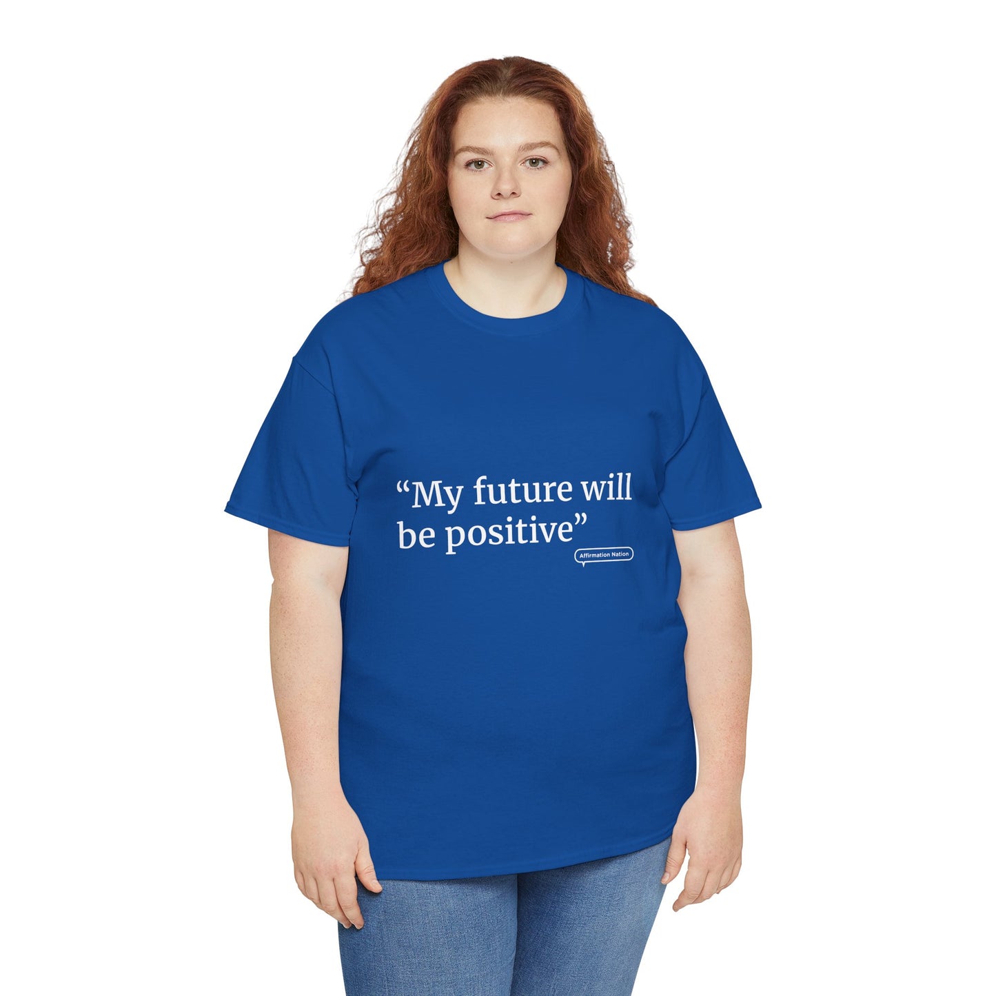 "My future will be positive" Unisex Heavy Cotton Tee Affirmation shirt