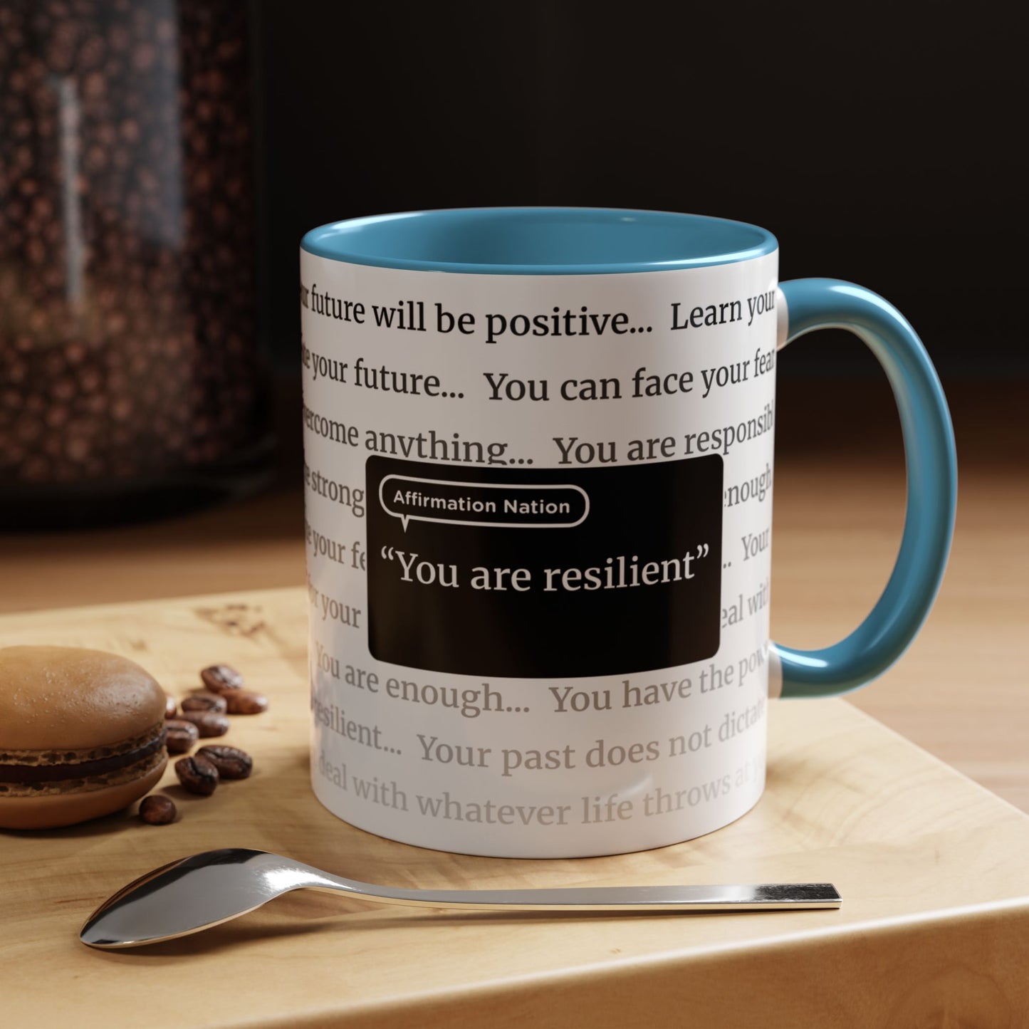 Inspirational Coffee Mug. "You are resilient". Affirmation Cup, Office Mug, Gift for Encouragement