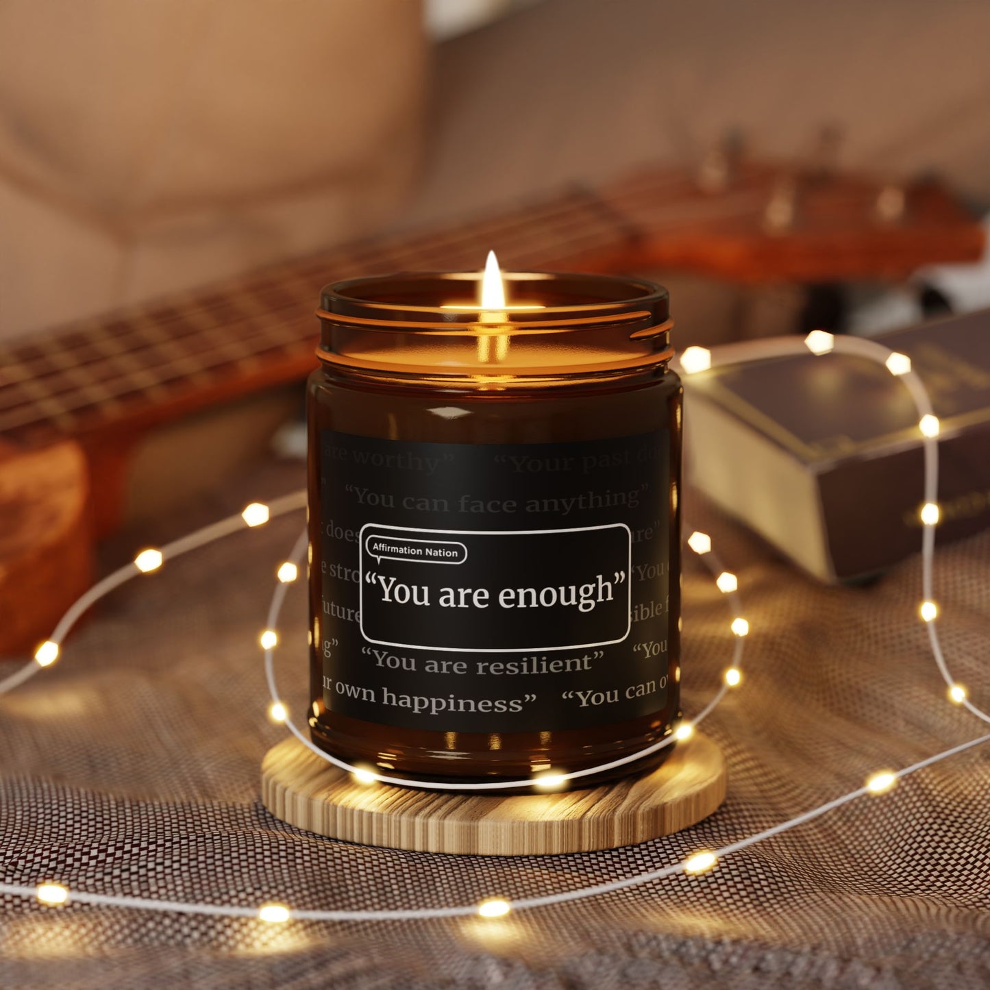 Motivational Scented Soy Candle - "You Are Enough", Relaxing Gift, Wellness, Home Decor, Self-Care, Inspirational Quote Candle