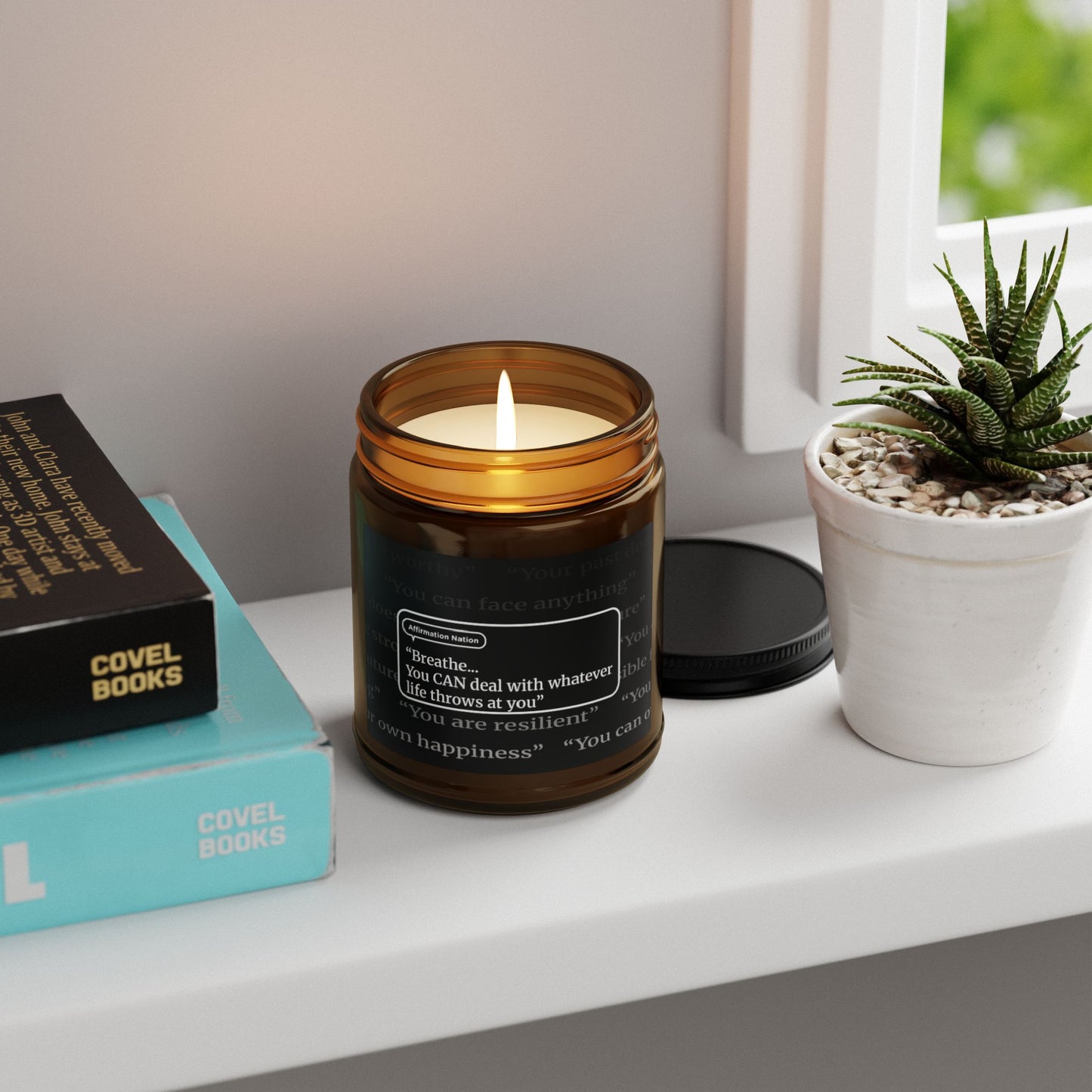 Motivational Scented Soy Candle - "You CAN deal with whatever life throws at you", Relaxing Gift, Wellness, Home Decor, Self-Care, Inspirational Quote Candle
