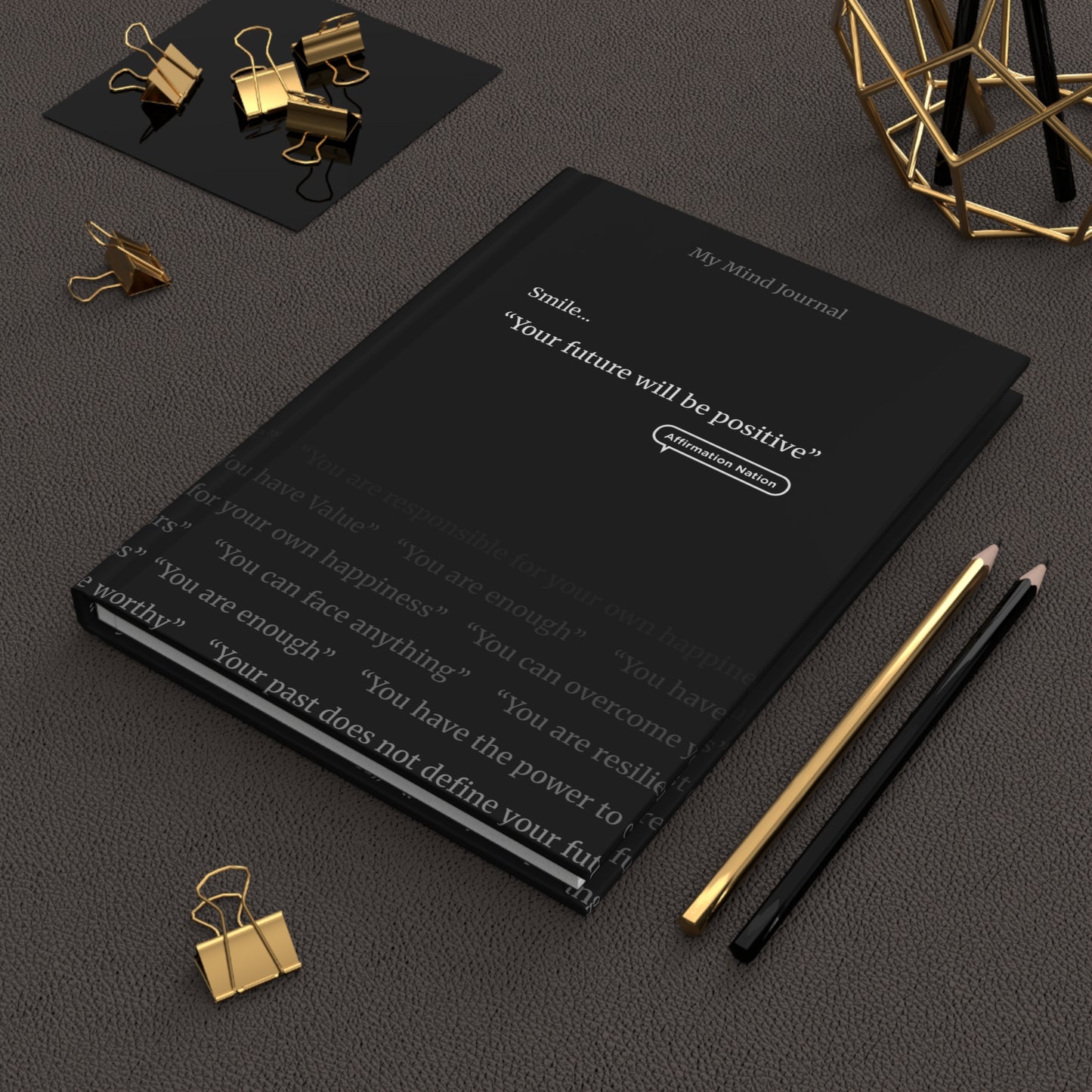 Motivational Hardcover Journal - Your future will be positive.