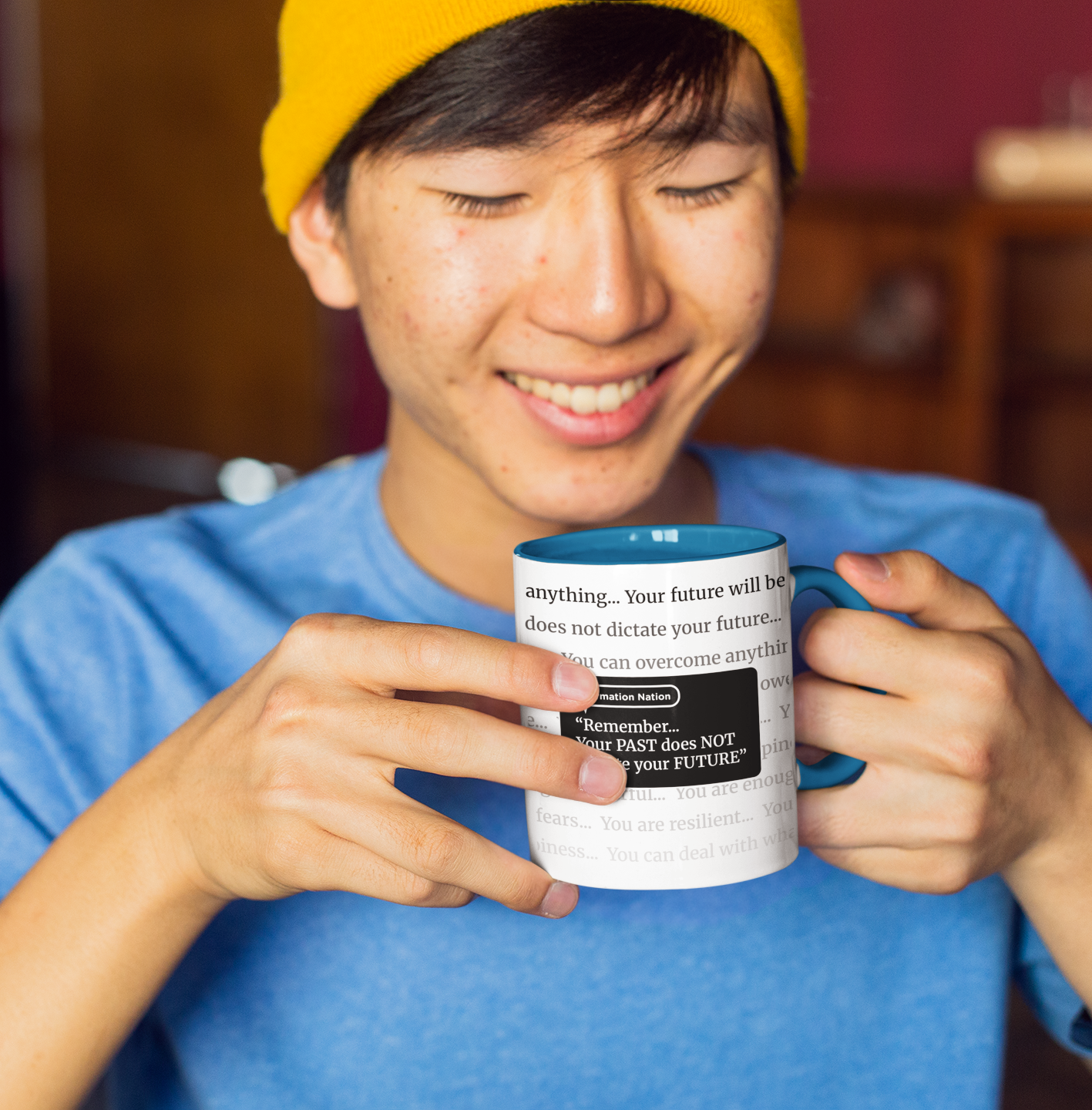 Inspirational Coffee Mug. "Your past does not dictate your future" Affirmation Cup, Office Mug, Gift for Encouragement