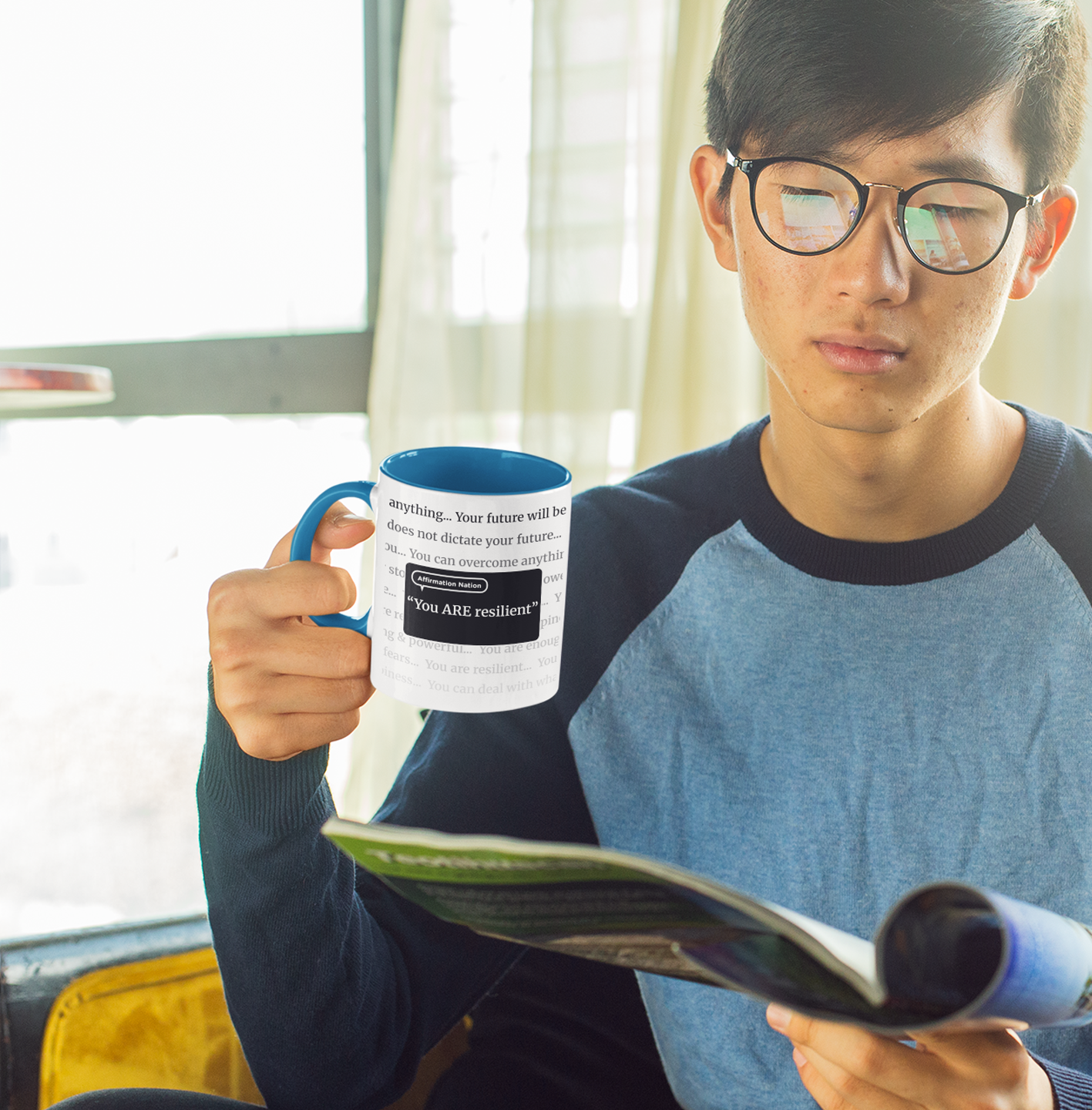 Inspirational Coffee Mug. "You are resilient". Affirmation Cup, Office Mug, Gift for Encouragement