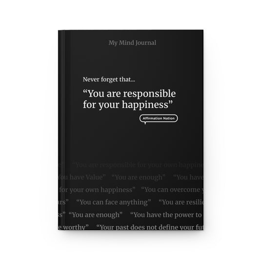 Motivational Hardcover Journal - You are responsible for your happiness.