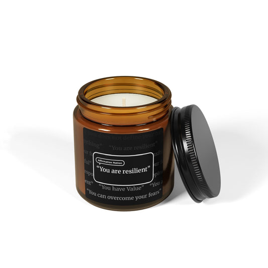 Motivational Scented Soy Candle - "You Are resilient", Relaxing Gift, Wellness, Home Decor, Self-Care, Inspirational Quote Candle