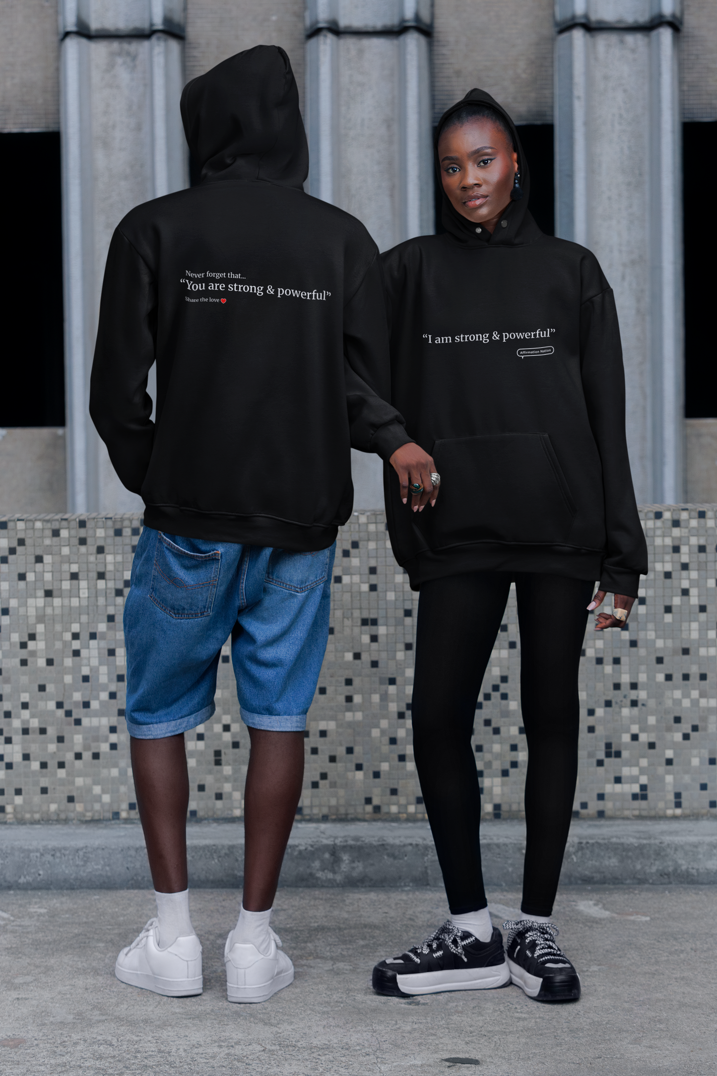 Unisex motivational Hoodie - "I am strong and powerful"