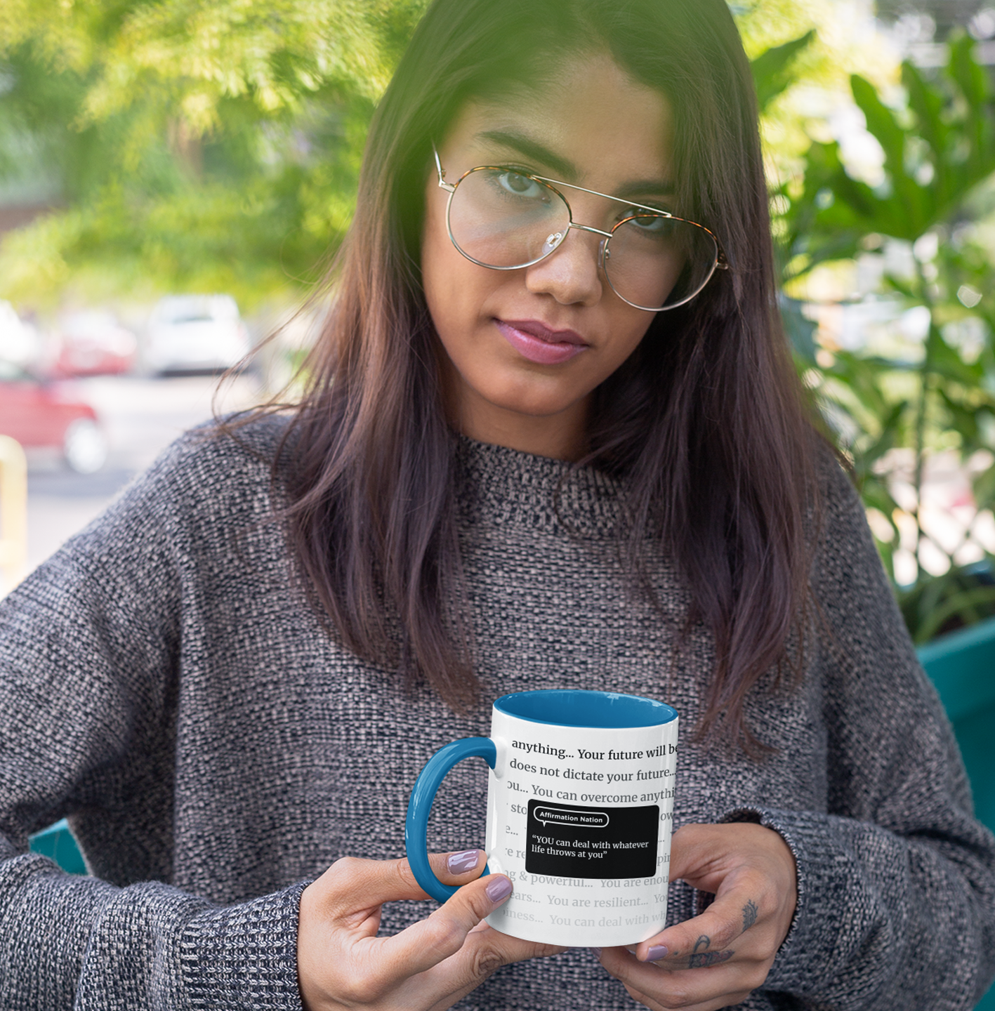 Inspirational Coffee Mug. "You can deal with whatever life throws at you" Affirmation Cup, Office Mug, Gift for Encouragement